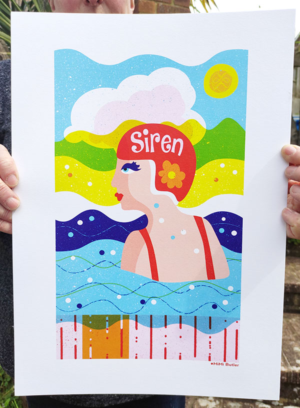 siren swimmer mimi butler print